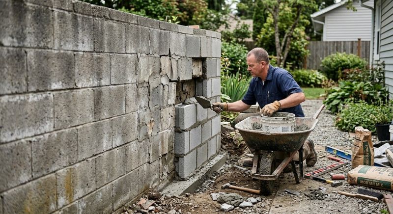Cinder Block Wall Repair in North Miami Beach, FL